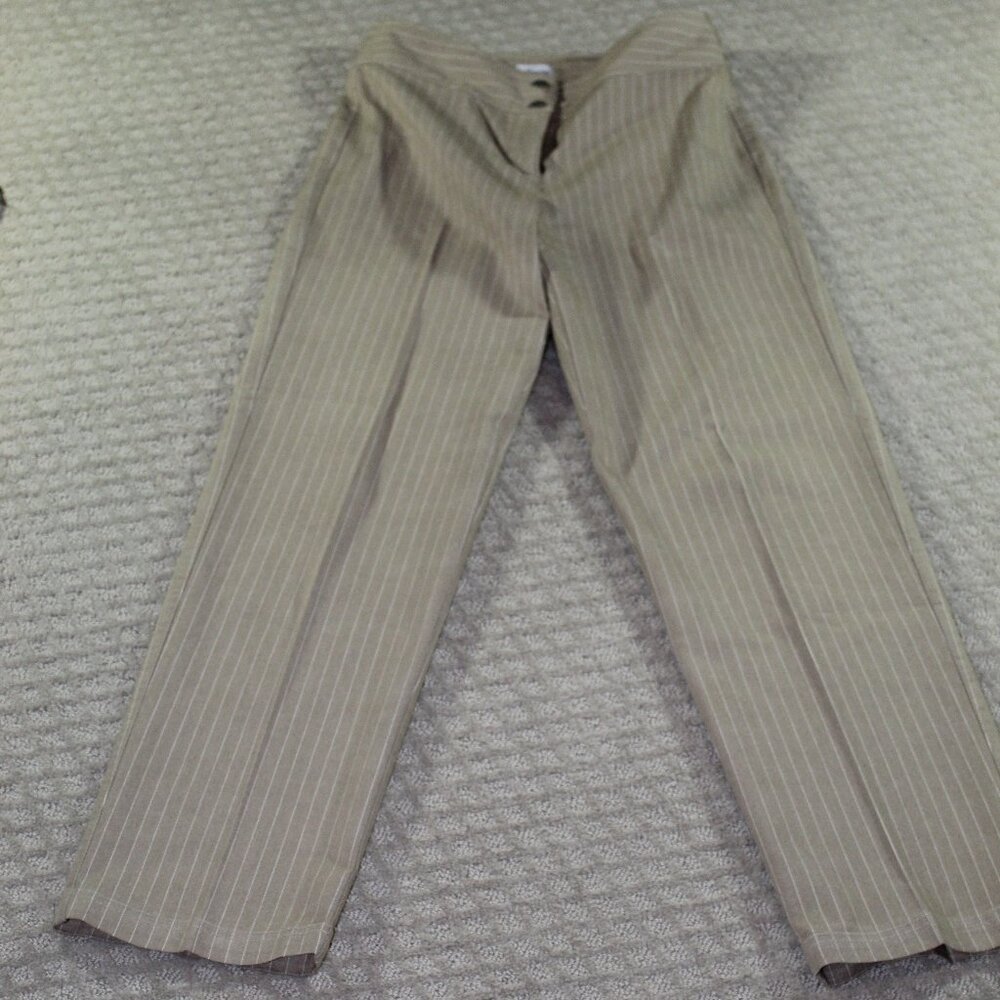 Chico’s Women’s Size 0.5 R (6) Striped Pants Tan /White
